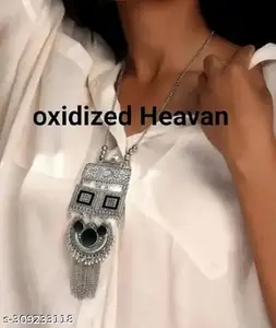 O S O Sdised Round Chain Pendant Long Necklace For Girls and women's Design_100