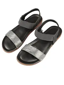 WalkTrendy Womens Synthetic Grey Sandals - 3 Uk (Wtwf97_Grey_36)