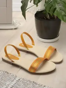 Picktoes PT-428 Women's Yellow Synthetic Leather Casual Flat Sandal