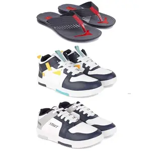 DRACKFOOT Men's Sports Shoes | Lightweight Stylish & Easy to Wear for Men'sGR-SPO-(3-Combo)-3131-1074-1075-8 Multicolor