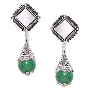 FIROZA Glass Earrings Green