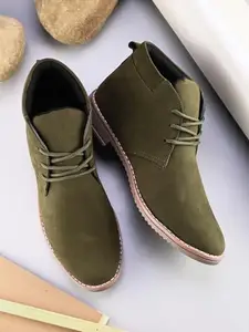 WOAKERS Rama Ram Enterprises Men's Synthetic Leather Comfortable and Stylish Casual Shoes (Olive Green, 9) (HR-032)