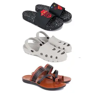 DRACKFOOT Men's Sandals | Lightweight Wear| Stylish & Easy to Wear For Men's GRT-SAN-(3-COMBO)-3034-3135-3151-8
