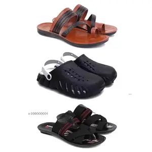 DRACKFOOT Men's Sandals | Lightweight Wear| Stylish & Easy to Wear For Men's GRT-SAN-(3-COMBO)-3151-3149-3128-10