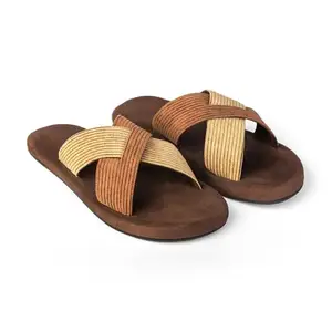 Brown Crossover Corduroy Slides for MenPremium and LuxuryCushioned