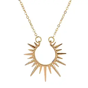 GOHO Elegant Sunburst Pendant Necklace