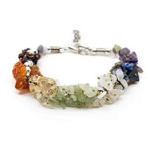 The Millennium Gallery 7 Chakra Chips Bracelet Real Healing Crystal Bracelet AA++ Quality 7 Chakra Crystal Bracelet Original Certified Raw Crystal Bracelet
