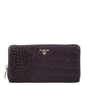 Da Milano Leather Zip Wallet for Women - Purple (10191A)
