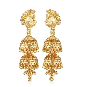 VFJ VIGHNAHARTA FASHION JEWELLERY Beautiful Gold Plated Jhumki Earring for Women and Girls[VFJ2717ERG]