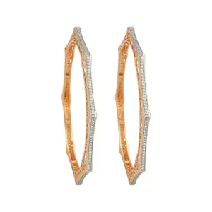 Kushal's Fashion Jewellery White Rhodium-Plated Party Zircon Bangle - 425766