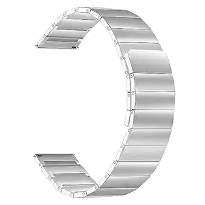 ACM Watch Strap Magnetic Metal Stainless Steel 22mm compatible with Fossil Explorist Hr Ftw4018 Smartwatch Belt Luxury Band Silver