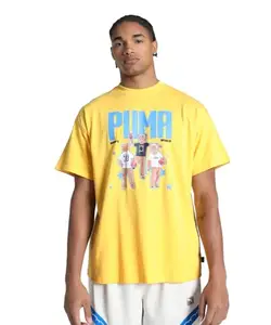 Puma Unisex's Oversized Fit T-Shirt (630257_Sunny Yellow