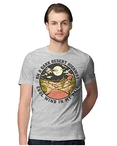 Men's Regular Fit T-Shirt Hotel California - Song Lyrics 100% Cotton T-Shirt Melange Grey; _EAGLESCAL-Melange Grey L Men Round_bz