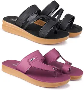 BERSACHE Extra Soft Classic Casual Slippers for Women with Regular wear | Ultra Soft & Flexibility Technology | HT-Slipper(Com)-6160-6159 Multicolor