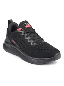 ABROS Sports Orbit-PRO Shoes Made of Mesh and EVA Stylish Looking Comfortable Shoes (Black/RED 7)
