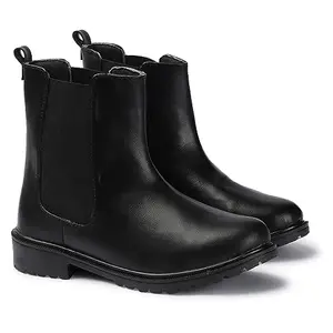 STRASSE PARIS Women's Chelsea Boots | Faux Leather, Trendy, Comfortable, Zipper & Buckle Boots