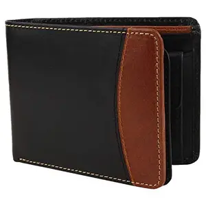 Rosset Black & Tan Genuine Leather Men's Wallet (Rosset_Wallet_79)