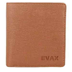 EVAX Evax Tan Men's Wallet Stylish Artificial Leather Wallets for Men Latest Gents Purse with Money Coin and Card Holder Compartment