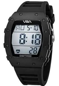 V2A Digitron 2118 Tonneau Sports Watch for Men & Boys | Rugged Design | Big Dial | Alarm, Stopwatch, 12/24H | 3 ATM Water Resistant | Luminous Display | Sports, Fitness, Outdoor & Training | Gifts for Men & Boy