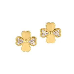 CU-MATRIX CUMATRIX White Cubic Zirconia Gemstone Floral Design Stud Earring | Gifts For Women And Girls