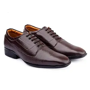 GLOBAL RICH Height Increasing Synthetic Leather Ankle Formal Shoes Men || Office Shoes for Men Latest Stylish-Brown-6