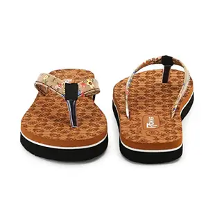Woman's Fashionable Flat Sandals Stylish Flip Flops Soft Comfortable Slipper for Girls/Ladies(Article 1SB-Brown-5)