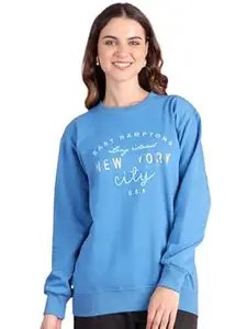 Mack Jonney Fleece Regular Fit Printed Crew Neck Sweatshirt for Women-MACK639948