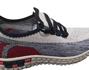 SHRI Balaji Shoe Mens Gey & White Sport Shoe - 7 UK (SHA-18)