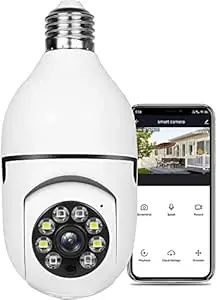 WiFi Wireless CCTV Camera 1080P Bulb Shape PTZ V380 Pro Security Camera with LED Lights 3.1
