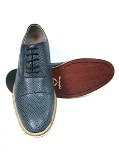 Black Leather Oxford Shoes With Handmade Neolite Sole, Leather Insole, Leather Lining and Memory Foam Cushioning for Men by ASM. Article No. HU126 (10)