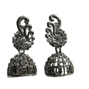 WanPosh Antique Traditional Jhumki Metal Earrings For Women Fashion Jewelry, Ethnic Earrings (MIWP02)