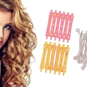 NYAMAH SALES 12 Pieces Hair Perm Rods ABS Plastic Cold Wave Rods Curlers Hair Rollers for Hairdressing Styling (Multicolor, Pack of 12pcs)