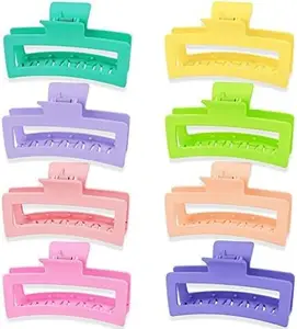 Looks like fashion Thick Rectangle Claw Clip,Hair Jumbo Claw Clips, Strong Hold Matte Hair Claw Clips, Fashion Hair Styling Accessories For Women & Girls (Multicolour)