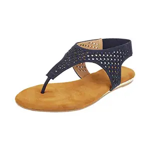 Mochi Mochi Women Synthetic Blue/Navy Sandals (33-951-17-39) Size (6 Uk (39 Eu))