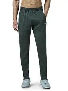 TECHNOSPORT Men's Plus Size Self-Design Slim Fit Track Pant for Running, Workout & Sports