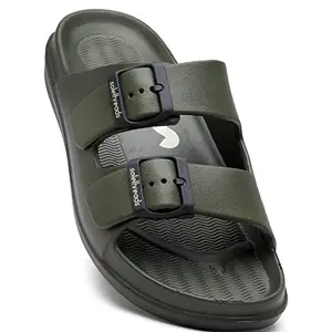 SOLETHREADS Ohana Men Slides | Waterproof | Shock Absorbent | Comfortable | Lightweight | Super flexible | Skin friendly | Stylish Sandal | Indoor Outdoor Sandal | Flip Flops | Slip-on Slippers|OLIVE|UK 7