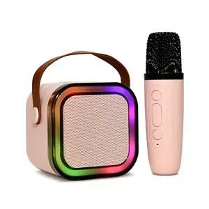 ToyZolder Karaoke Mic with Speaker for Kids - Mini Portable Speaker with Mike, Dynamic Lights, Mic with Speaker for Singing, Home KTV, Ideal for Travel, Parties, Play, and Fun