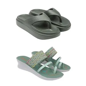 SPORTER Extra Soft Classic Casual wear with Ultra Soft Flexibility Technology Heels for Women's/Girl's(6111+1948) Multicolor