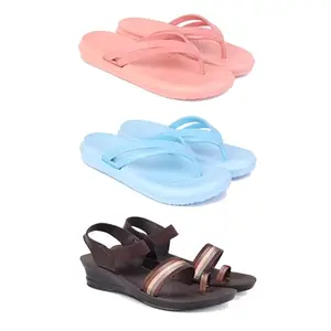 Women's Comfortable Sandal,Casual Lightweight Sandal for Everyday Wear | (COMBO-3)-1975-1976-1961-7-EURO-38