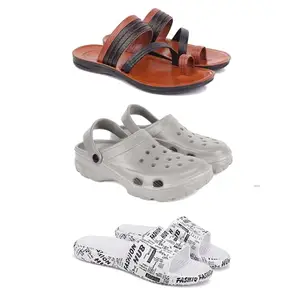 DRACKFOOT Men's Sandals | Lightweight Wear| Stylish & Easy to Wear For Men's GR-SAN-(3-COMBO)-3151-3124-3104-7
