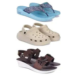 Women's Comfortable Sandal,Casual Lightweight Sandal for Everyday Wear | BT-(3-COMBO)-1888-OO1-1970-8-EURO-39