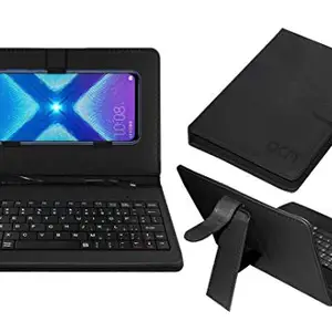 ACM Keyboard Case Compatible with Honor 8X Mobile Flip Cover Stand Direct Plug & Play Device for Study & Gaming Black