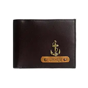 The Messy Corner Personalised Mens Wallet with Charm - Brown