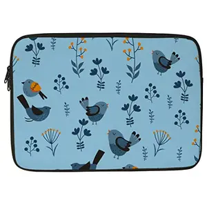 Crazyify Birds Printed Laptop Sleeve/Laptop Case Cover/Laptop Bag 15 inch with Shockproof & Waterproof Linen On All Inner Sides | MacBook/Laptop Sleeve for Men & Women | Canavs