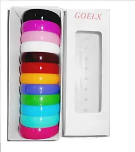 GOELX Plastic thick multi colors Bangles set full box thick bangles 12 pcs size 2.6