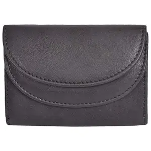 Leatherman Fashion LMN Genuine Leather Black Unisex Wallet with 3 Card Slots