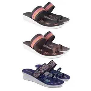 Women's Comfortable Sandal,Casual Lightweight Sandal for Everyday Wear | CL-(COMBO-3)-1992-1990-1947-6