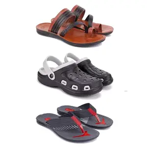 DRACKFOOT Men's Sandals | Lightweight Wear| Stylish & Easy to Wear For Men's GR-SAN-(3-COMBO)-3151-3018-3131-8