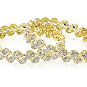 YouBella American Diamond Gold Plated Bangles for Women