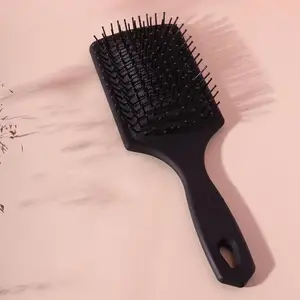 D-DIVINE Paddle Brush and Cushion Hair Brush - Large Square Air Cushion Paddle Brush with Ball Tip Bristles - Black Paddle Brush for Men and Women (Pack of 1)